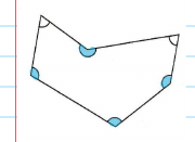 Figure with the four angles larger than a right angle shaded
