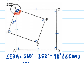 GPA solution: the angles at B marked on the figure