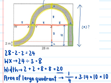 GPA solution: path figure annotated with radii 8 and 10