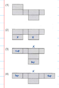 GPA solution: the four nets with the failing faces marked X and "top" labels showing the clashes