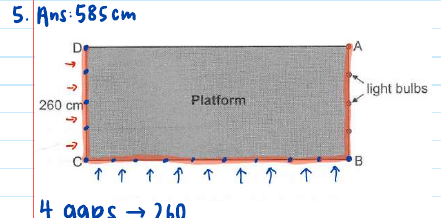 GPA solution: platform figure with the bulb gaps marked along AB and BC