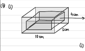 Sketch of the block with the unpainted inner 8 × 3 × 2 block shaded inside