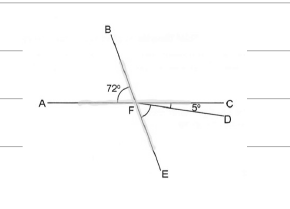 Figure with angle EFC highlighted as 72°