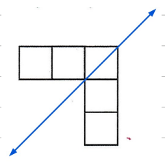Figure 4 with its diagonal line of symmetry drawn through the corner square