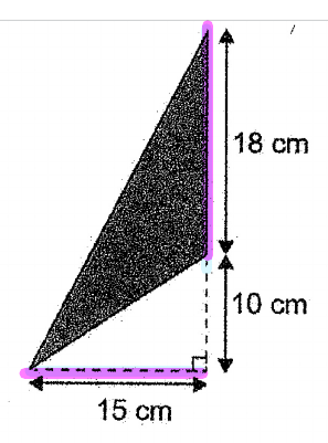 Triangle with base and perpendicular height highlighted