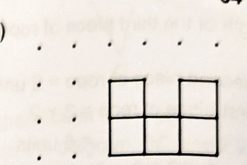 Key's drawn side view: bottom row of 3 squares, top row with the middle square missing